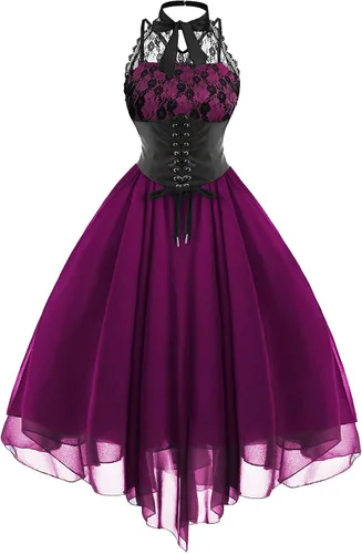 Vista 2 de Irish Dress for Women Chiffon Medieval Costume Renaissance Ball Gowns Dress with Corset Halloween Victorian Dress