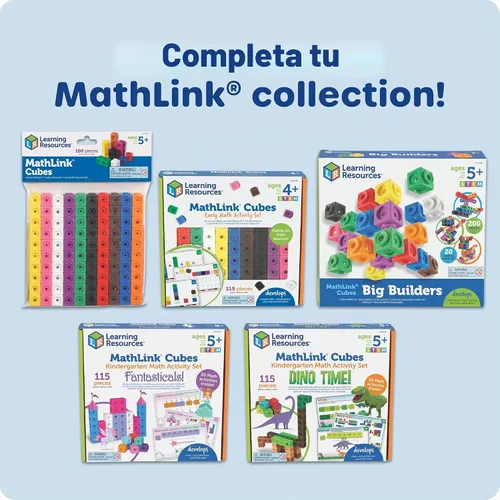 Vista 7 de Cubos MathLink de Learning Resources - Juego de 100 cubos, para niños de 5 años en adelante, actividades STEM, elementos manipulativos
