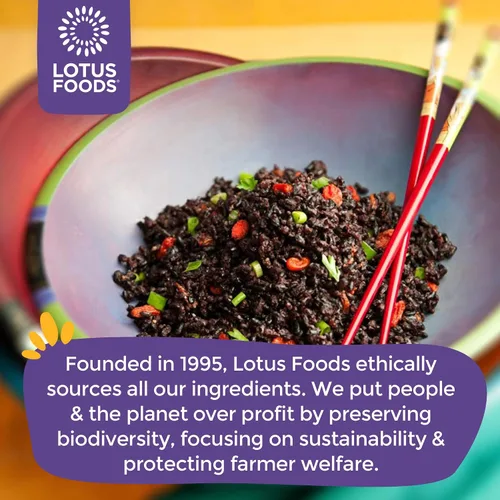 Vista 3 de Lotus Foods Organic Forbidden Rice - Arroz Negro Orgánico, Arroz Morado, Arroz Negro a Granel, Arroz Reliquia Sin Gluten, Grano Entero, Sin OGM