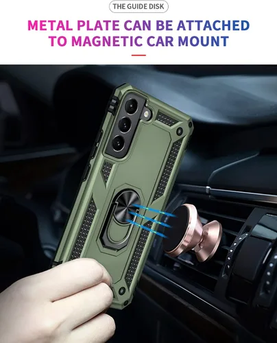 Vista 6 de ADDIT Funda S22 para Samsung Galaxy S22, con anillo de soporte, soporte ajustable, grado militar, protección resistente, a prueba de golpes