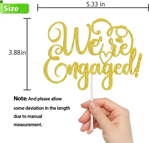 Vista 2 de Decoración para tartas con texto en inglés "We're Engaged", decoración de despedida de soltera, decoración para tartas de compromiso, suministros