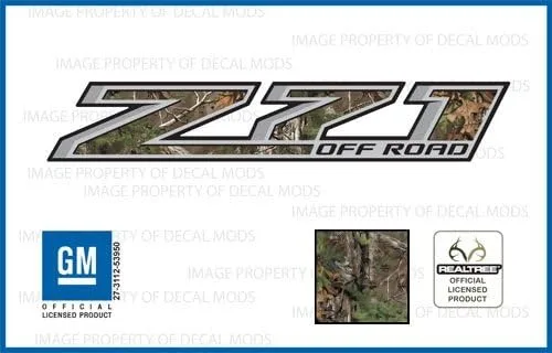 Vista 3 de Z71 - Calcomanías adhesivas para camiones todoterreno para Chevy Silverado Realtree – MAX4 (2014-2017) Bedside (juego de 2)