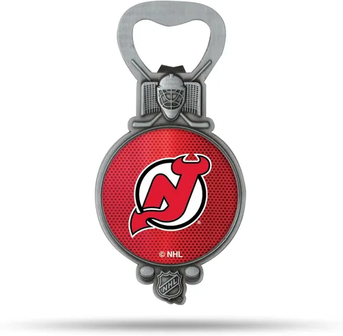 Vista 11 de Rico Industries NHL - Abrebotellas magnético de hockey, acero inoxidable, imán fuerte para exhibir en el refrigerador