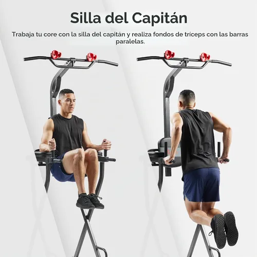 Vista 4 de Sunny Health & Fitness Power Tower and Dip Station for Home Training