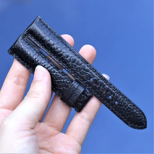 Vista 4 de Ostrich watch band custom watch bands black ostrich watch strap 20mm, 18mm, 19mm, 21mm, 22mm, 23mm