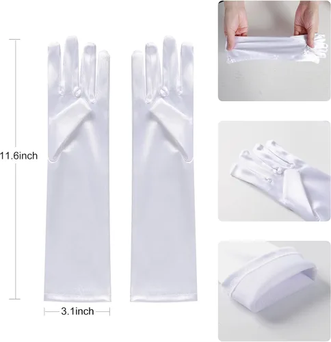 Vista 4 de Pendientes de corona de princesa, guantes para niñas, accesorios de disfraz de Halloween