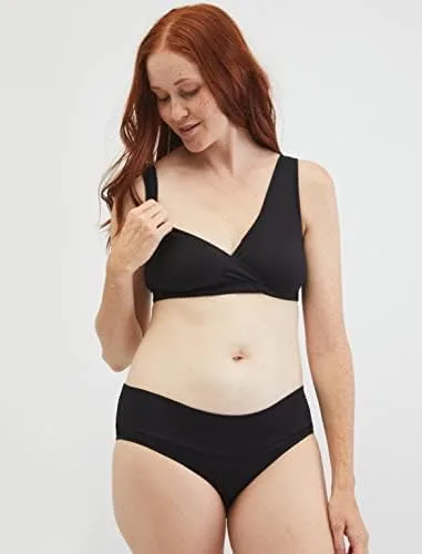 Vista 2 de Motherhood Maternity Women's Soft Cotton Spandex Wrap Front Maternity & Nursing Sleep Bralette Bra S-3X