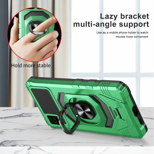Vista 3 de Compatible con Cricket Debut Smart Case (2022) con protector de pantalla de vidrio templado, protector de cuerpo completo [grado militar], soporte
