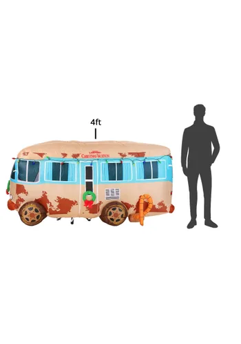 Vista 8 de Decoración Inflable de RV de Vacaciones de Navidad de 4 Pies Multicolor