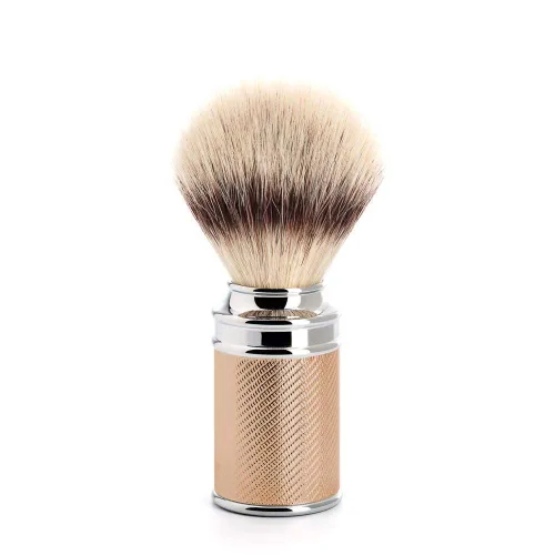 Vista 3 de MÜHLE Cepillo de afeitar tradicional de fibra Silvertip negro/cromo Accesorio de afeitado de lujo para hombres