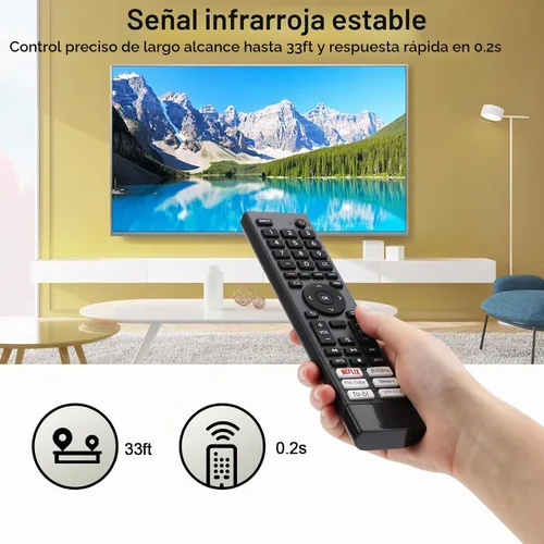 Vista 5 de para Hisense-Smart-TV Remoto de reemplazo, para Hisense 4K UHD Android Smart TV (ERF3J80H)