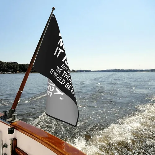 Vista 81 de NO LO HACEMOS PORQUE SEA FÁCIL Bandera al Aire Libre Motivacional Inspiradora Bandera de Banderolas de Un Solo Lado Negra 2x3 pies