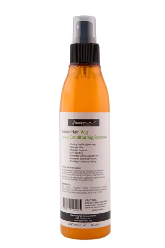 Vista 2 de Awesome Peluca de cabello humano sin enjuague en aerosol, pH 5, desenredante y fácil de peinar, promueve la seda, el brillo y la frescura, evitando