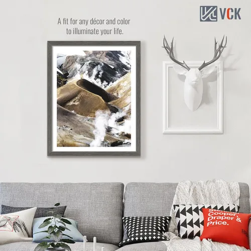 Vista 382 de VCK Marcos para póster de madera maciza de 22.375 x 34 pulgadas, marco de fotos A1 negro con montaje en pared, paquete de 3