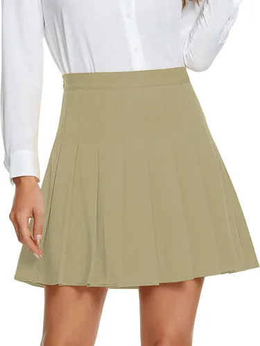 Vista 8 de Urban CoCo Falda de uniforme escolar plisada de cintura alta para mujer