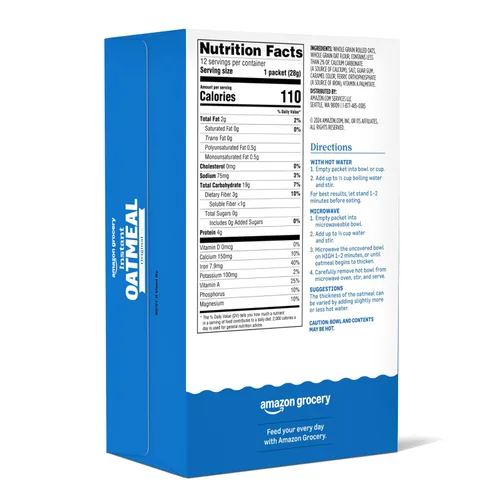 Vista 2 de Marca Amazon – Happy Belly Avena instantánea, original, 11.85 onzas (paquete de 1)