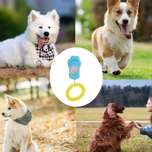 Vista 5 de Clicker para entrenamiento de perros, 2 paquetes de clicker de entrenamiento de perros para entrenamiento de comportamiento de mascotas, ajustable