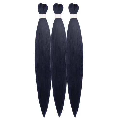 Vista 61 de Pelo corto negro trenzado preestirado de 14 pulgadas para trenzas sin nudos, pelo sintético 1B trenzado para trenzas Bob Box