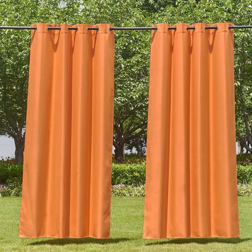 Vista 204 de NICETOWN Cortina para Exteriores para Patio Impermeable de 84 Pulgadas de Ancho, Aislamiento Térmico con Ojales Antioxidantes Bloqueo UV Cortina