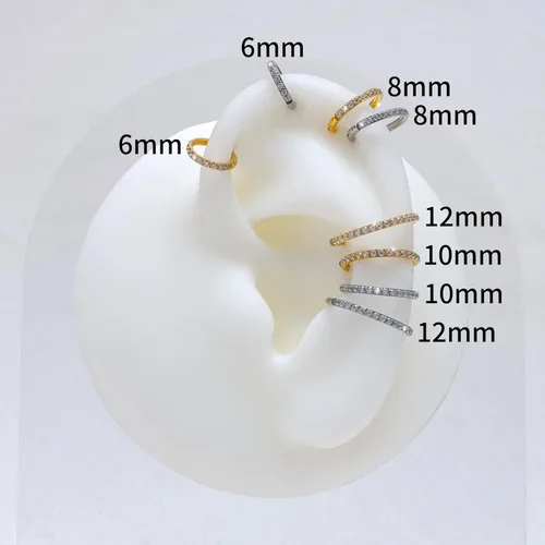 Vista 6 de FINE4U ASTM F136 Titanium Hoop Body Jewelry 16G 6mm 8mm 10mm 11mm 12mm - Hypoallergenic Hinged Clicker for Septum, Cartilage, Conch, Helix, Rook