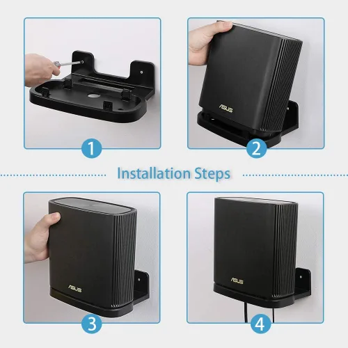 Vista 4 de Soporte de pared para ASUS ZenWiFi AX Whole-Home Tri-Band Mesh WiFi 6 System (XT8) (CT8) (XT9) AC300, soporte de pared con soporte compatible