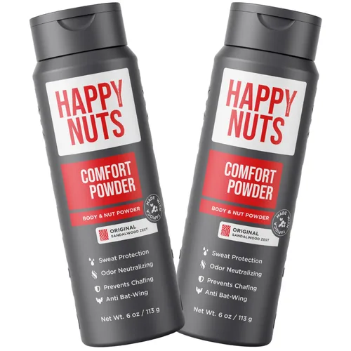Vista 9 de HAPPY NUTS Comfort Powder - Antirozaduras y desodorante, sin aluminio, control del sudor y el olor para picazón deportista, ingle y partes privadas