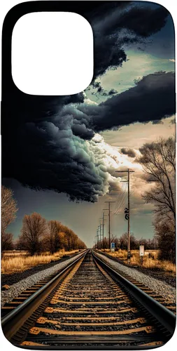 Vista 24 de Railroad Train Tracks Storm - Carcasa para iPhone 17