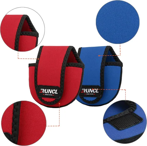 Vista 3 de RUNCL Fundas para caña de pescar y bolsas de carrete, calcetines de caña de hilar/fundición y cubiertas de carrete de spinning/baitcasting, solución