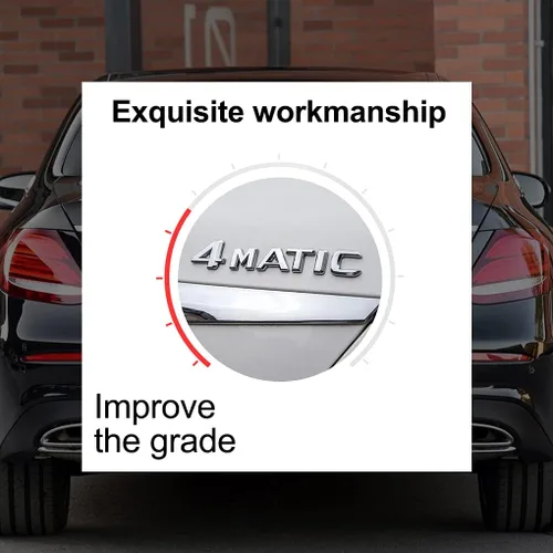 Vista 3 de 4-Matic - Calcomanía adhesiva de emblema para puerta de maletero, guardabarros, parachoques, cromo plateado/plata, para todos los accesorios