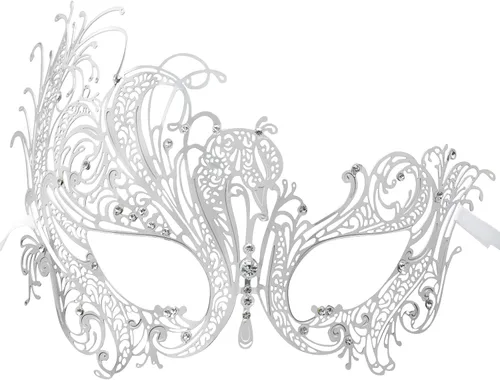 Vista 28 de Coddsmz Máscara de metal cortada con láser para mujer, máscara veneciana de Mardi Gras, máscara de Halloween 1-oro rosa