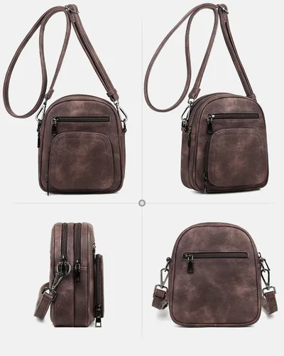 Vista 7 de FADEON Mini bolsos cruzados para mujer, bolso cruzado pequeño, bolso cruzado de diseñador, bolsa de hombro, ranura para tarjetas