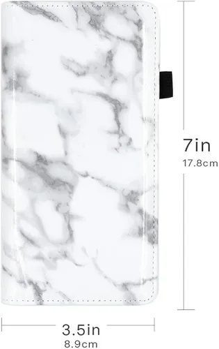 Vista 3 de Menesia Funda de chequera para hombres y mujeres RFID de cuero a cuadros