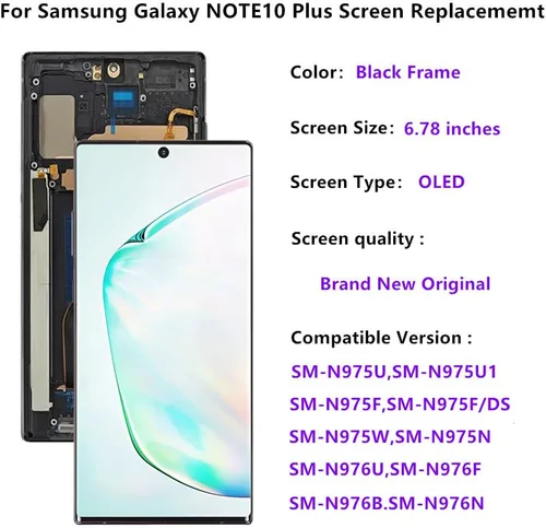 Vista 2 de OLED para Samsung Galaxy NOTE10 Plus 5G Pantalla LCD de repuesto Galaxy NOTE10Plus SM-N976U SM-N976B Pantalla táctil digitalizador Asamblea