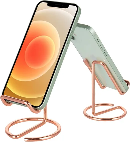 Vista 8 de ROPOSY Soporte de teléfono celular para escritorio, bonito soporte portador de metal negro para teléfono celular, accesorios de escritorio