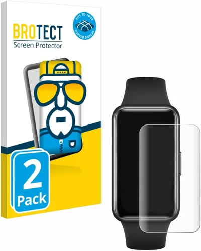 Vista 2 de brotect Protector de pantalla curvado 3D compatible con Huawei Band 7 (paquete de 2) - Cobertura de pantalla completa