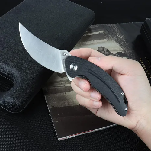Vista 5 de RPG Talon - Cuchillo de bolsillo plegable, punto de arrastre de 3.2 pulgadas, hoja de acero D2, mango G10 y clip de bolsillo, cuchillos