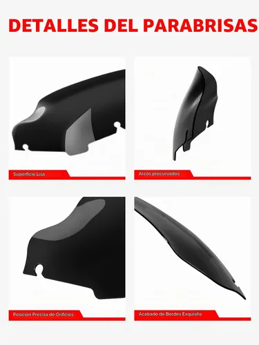 Vista 5 de Amazicha Parabrisas delantero negro de 6 pulgadas compatible con Harley Electra Street Glide Touring 1996-2013