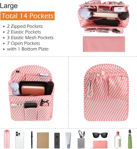 Vista 3 de Surblue Organizador de mochila con forro de inserción para colgar mochila de viaje y bolsillo de inserción, divisor de alta capacidad, organizador