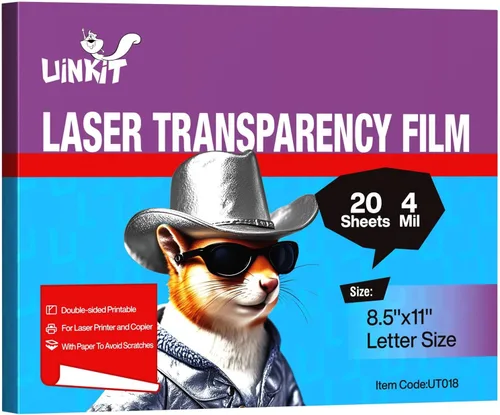 Vista 8 de Uinkit OHP Película de transparencia de 4 x 6 pulgadas, 50 hojas, hojas de transparencia láser 100% transparente para impresora láser y copiadora
