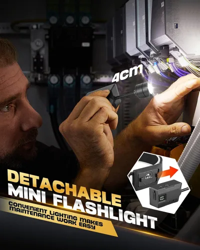 Vista 2 de Linterna frontal recargable, 1 paquete, desmontable de 230° de haz ancho LED 2 en 1 con sensor de movimiento, lámpara de cabeza de casco duro