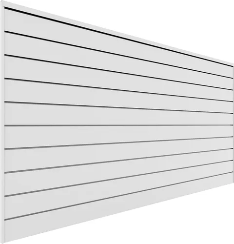 Vista 12 de Proslat 88104 Organizador de Garaje de Pared Ranurada de PVC Resistente, Sección de 4 Pies por 4 Pies, 10 Paneles, Carbón Carbón vegetal