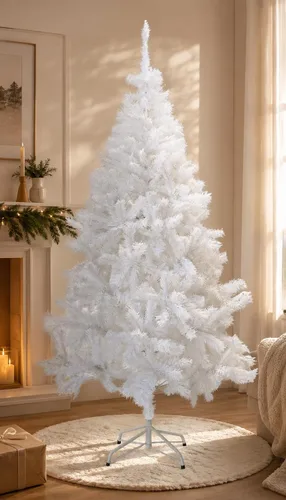 Vista 2 de Perfect Holiday Árbol de Navidad, 7 pies, PVC blanco cristal