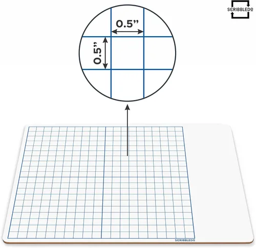 Vista 5 de SCRIBBLEDO XY Axis - Tableros de regazo de gráficos de coordenadas 9x12 para juego de matemáticas en el aula Robust Masonite Hardboard, Reusable