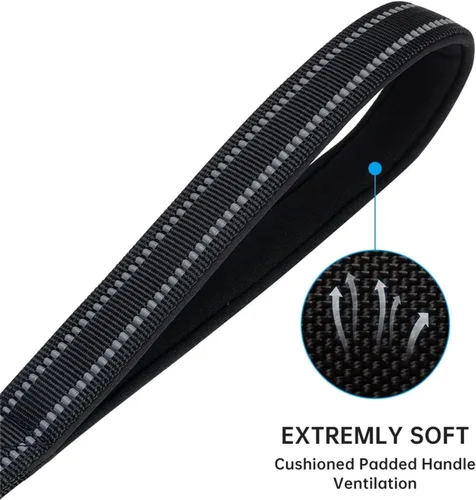 Vista 3 de EXCELLENT ELITE SPANKER Correa de entrenamiento de perro de nailon resistente y duradera, cuerda de tracción de 4 pies de largo de 1 pulgada de Negro