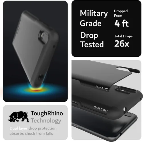 Vista 3 de TUDIA DualShield - Funda diseñada para Jitterbug Smart 3, [Fusionar] a prueba de golpes, grado militar, resistente, de doble capa, protección