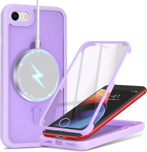 Vista 62 de Funda para iPhone 8 Plus con protector de pantalla, compatible con Magsafe, para iPhone 7 Plus, protector de pantalla integrado, funda delgada