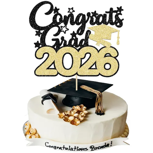 Vista 25 de Gyufise 1 decoración de pastel de graduación azul 2024 de felicitaciones para tartas de graduación 2024, decoración de pastel con purpurina
