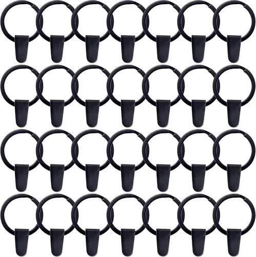 Vista 8 de OIIKI 100 juegos de llaveros para manualidades, llaveros redondos divididos, conector de llavero de metal con pestañas de plástico transparente