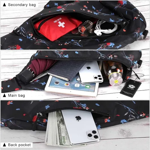 Vista 5 de HUA ANGEL Bolso bandolera para hombres y mujeres, mochila casual para viajes, senderismo, gimnasio