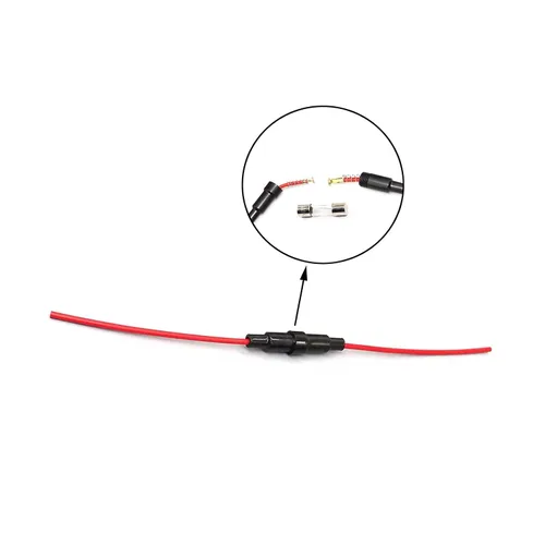 Vista 6 de Soporte de fusible AGC tipo tornillo en línea para automóvil de 0.197 x 0.787 in, 16 cables Awg, 10 piezas + fusible de tubo de vidrio de soplado